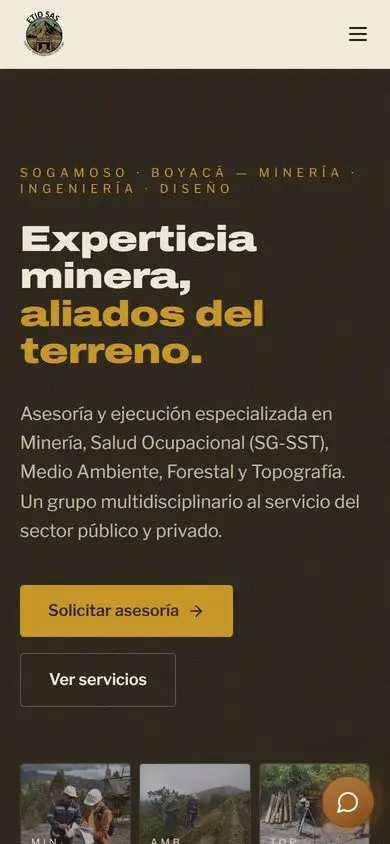 Enfoque Terra home page on a phone
